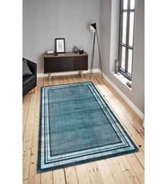 Dijital Baskılı Yıkanabilir Kaymaz Modern Renkli Salon Halısı Mutfak Halısı Yolluk ND-HY-1244 (Mavi)