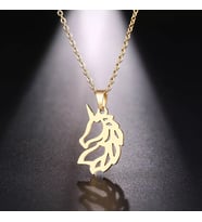 Kişiye Özel 925 Ayar Gümüş Unicorn Kolye (Gold)