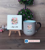 Anneye Hediye Dekoratif Taş, Kupa Bardak Kırmızı Hediye (Model 9)