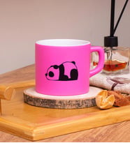 Seraclass Panda Tasarım Renkli Nescafe Fincanları 220 ML (Pembe)