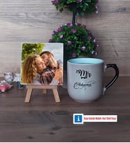 Eşe Hediye Mr Fotoğraflı Dekoratif Taş, Kupa Bardak Beyaz Hediye Yıl Dönümü Hediyesi (Model 10)