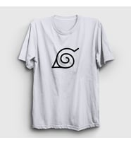 Presmono Unisex Sarı Konoha Anime Naruto T-Shirt 133147tt (Beyaz)