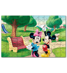 Cakapuzzle Mickey Mouse Ve Minnie Mouse Parkta Puzzle Yapboz MDF (Ahşap) (500 Parça)