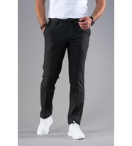 ECER BELİ LASTİKLİ İPLİKLİ REGULAR FİT KIŞLIK KUMAŞ PANTOLON (Antrasit)