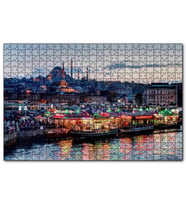 Cakapuzzle Balık Ekmek Tekneleri ve Süleymaniye Camii  Puzzle Yapboz MDF (Ahşap) (500 Parça)