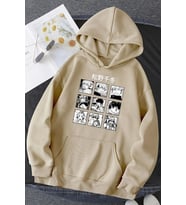Unisex Ken Kaneki Baskılı Sweatshirt (Bej)