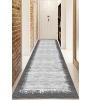 Dijital Baskılı Kaymaz Taban Yıkanabilir Modern Yolluk Ve Koridor Halısı NDU-HS-185 (Gri)