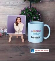 Laboratuvar Teknikeri Fotoğraflı Dekoratif Taş, Kupa Bardak Beyaz Hediye (Model 1)