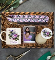 eJOYA Kişiye Özel Kupa Bardak & Mum & Tütsü Kayığı & Fotoğraflık Hediye Kutusu 111814 (Mor)