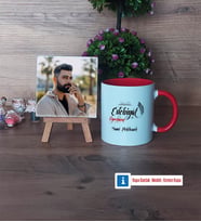 Edebiyat Öğretmeni Fotoğraflı Dekoratif Taş, Kupa Bardak Beyaz Hediye Öğretmenler Günü Hediyesi (Model 2)