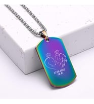 Kişiye Özel İsimli Künye Çelik Kolye Plaka Aslan Kolye Tasarım (Şeffaf Hologram)