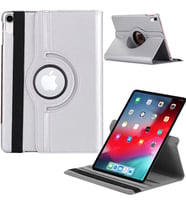 Apple Ipad Pro 12,9 inç 3 Nesil Döner Standlı Tablet Kılıfı (Gümüş)