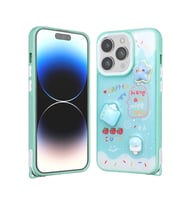 Apple iPhone 14 Pro Max Kılıf Parlayan Sıvılı Simli Kabartma Figürlü Redclick Cevze Kapak