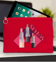 BK Gift Kişiye Özel İsimli-2 Tablet Çantası 30x21cm(12 Renk Seçeneği), Ipad Çantası, Baskılı Tablet Kılıfı (Kırmızı)