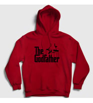 Presmono Unisex Gri Logo Film Baba The Godfather Kapüşonlu Sweatshirt 251959tt (Kırmızı)
