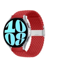 Sneezy Huawei Watch GT 3 Pro 43mm İle Uyumlu 20mm Metal Klips Solo Fiberlink Örgü Kordon (Kırmızı)