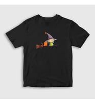 Presmono Unisex Çocuk Beyaz Cat And Witch Kedi T-Shirt 287508tt (Siyah)