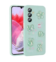 Galaxy M34 5G Kılıf Kabartma Figürlü Parlak Toys Silikon Kılıf (Açık Yeşil)