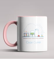 Kişiye Özel Kimya Öğretmeni Temalı Siyah Renk Kupa Bardak 6 (Pembe)