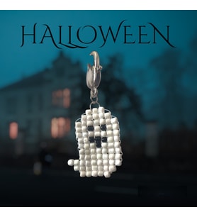 Handcraftedbyoz, Unisex, Halloween Anahtarlık Serisi – Pumpkin, Ghost ve Witch Hat (Beyaz)