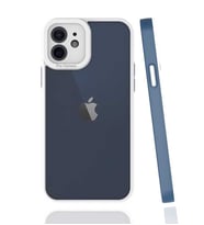 Apple iPhone 12 Kılıf Zore Mima Kenarları Renkli Silikon Kılıf (Lacivert)