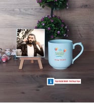 Doğum Günü Hediyesi Fotoğraflı Dekoratif Taş, Kupa Bardak Beyaz Hediye (Model 5)