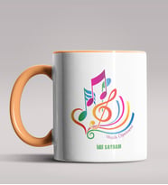 Kişiye Özel Müzik Öğretmeni Tasarımlı Siyah Renk Kupa Bardak 4 (Turuncu)