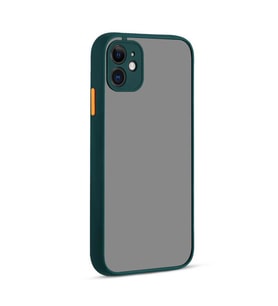 iPhone 12 Kılıf Kamera Korumalı Mat Arka Yüzey Silikon (Yeşil)