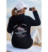 Kapüşonlu Baskılı  Pamuklu Oversize Sweatshirt (Siyah)