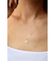 Sümbül Çiçeği Kadın Gümüş Kolye (Gold)