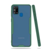 Galaxy M31 Kılıf Zore Parfe Kenarları Pastel Renk Silikon Kılıf (Yeşil)