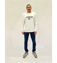 Erkek Bisiklet Yaka Rahat Kalıp 3 iplik Kalın Tokyo Baskılı  Sweatshirt SPR24SW30 (Ekru)