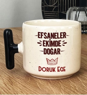 Kişiye Özel Efsaneler Ekimde Doğar Hediye T Kupa Bardak Doğum Günü Hediyesi (Siyah)