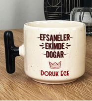 Kişiye Özel Efsaneler Ekimde Doğar Hediye T Kupa Bardak Doğum Günü Hediyesi (Siyah)
