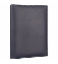 Deri Defter Günlük Journal Ajanda Tarihli Çizgili 168 Yaprak Rainbow Vegan 17X24 cm (Lacivert)