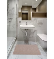 Mira Home Ayak İzli Banyo Havlusu % 100 Pamuk Yumuşak Ayak Havlusu 50x70 Cm (KAHVE)