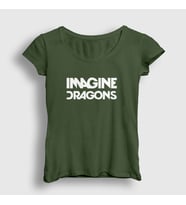 Presmono Kadın Sarı Logo V2 Imagine Dragons T-Shirt 82340tt (Haki)