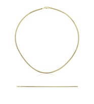 14 Ayar Altın İtalyan Balıksırtı Set (Kolye, Bileklik) (Beyaz)
