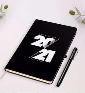 BK Gift Kişiye Özel 2024 Mutlu Yıllar Beyaz Defter ve Kalem Hediye Seti-9 (Siyah)