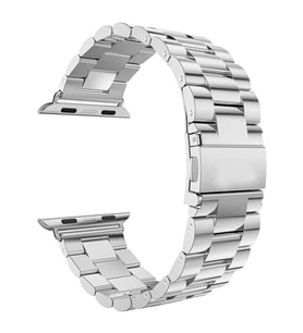 Microsonic Apple Watch Series 10 46mm Metal Stainless Steel Kordon Siyah (Gümüş)