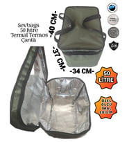 SEVBAGS TERMAL TERMOS PİKNİK KAMP SEYAHAT SICAK SOĞUK 50 LİTRE TERMOS ÇANTA (Haki)