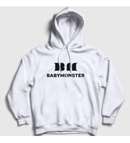 Presmono Unisex Beyaz Logo K Pop Baby Monster Babymonster Kapüşonlu Sweatshirt 490820tt (Beyaz)