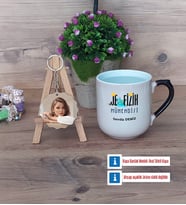 Jeofizik Mühendisi Kupa Bardak Beyaz ve Fotoğraflı Ahşap Anahtarlık Hediye (Model 10)
