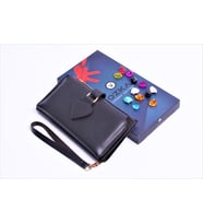 ÖZKA LEATHER - Kişiye Özel Telefon Bölmeli Trend Kadın Cüzdan (Siyah)