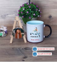 İngilizce Öğretmeni Kupa Bardak Beyaz ve Fotoğraflı Ahşap Anahtarlık Hediye Öğretmen Günü Hediyesi (Model 9)