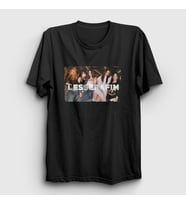 Presmono Unisex Beyaz Le sserafim K Pop T-Shirt 438447tt (Siyah)