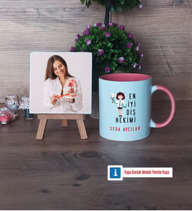 En İyi Diş Hekimi Fotoğraflı Dekoratif Taş, Kupa Bardak Beyaz Hediye (Model 6)