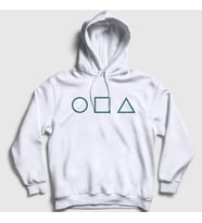 Presmono Unisex Beyaz Green Symbols Squid Game Kapüşonlu Sweatshirt 260440tt (Beyaz)