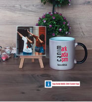 Arkadaşa Hediye Fotoğraflı Dekoratif Taş, Kupa Bardak Beyaz Hediye (Model 9)