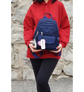 Nemo Group Unisex Vizon 12'' inç Klinkır Su Geçirmez Sırt Çantası / Okul Çantası / Tablet Çantası (Lacivert)